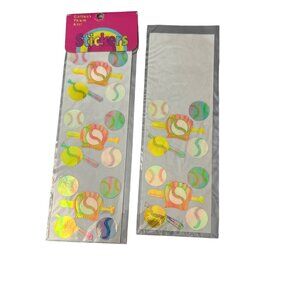 Vintage Stuck On You Baseball Holographic Sticker Sheets Gloves Balls Bats